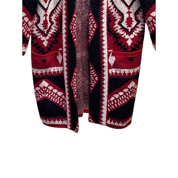 Bibi Southwestern Print Duster Cardigan Red Size XL - Picture 7 of 14